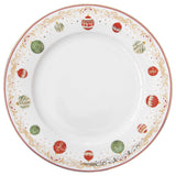 Tányér, étkészlet Karácsonyi gömbökkel díszített porcelán lapostányér Christmas Eve