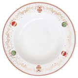 Tányér, étkészlet Karácsonyi gömbökkel díszített porcelán mélytányér Christmas Eve