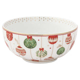 Tányér, étkészlet Karácsonyi gömbökkel díszített porcelán tál 15 cm Christmas Eve