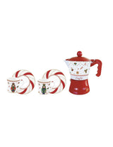 Bögre, csésze Karácsonyi kotyogós kávéfőző és porcelán kávés csésze szett díszdobozban