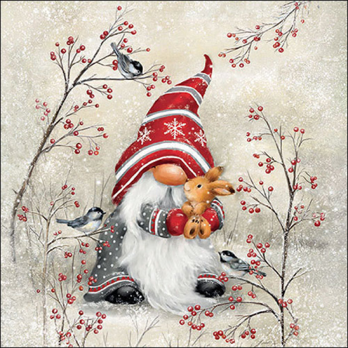 Szalvéta Karácsonyi manós papírszalvéta 33x33cm 20 db-os Dwarf hug