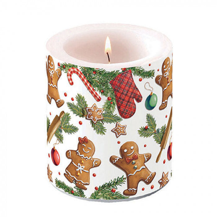 Gyertya Karácsonyi mézeskalácsos átvilágítós gyertya Gingerbread cookies