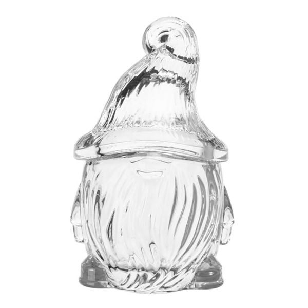 Karácsonyi orrmanó üveg bonbonier cukorka tároló - 15x9 cm