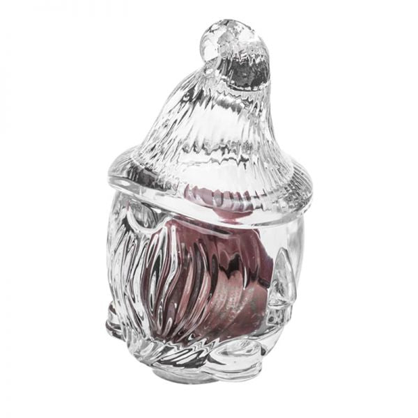 Karácsonyi orrmanó üveg bonbonier cukorka tároló - 15x9 cm