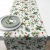 Kenyérkosár Karácsonyi pamut asztali futó 40x150 cm Winter greenery white