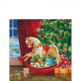 Szalvéta Karácsonyi papírszalvéta 25x25 cm hintaló