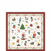 Szalvéta Karácsonyi papírszalvéta Ornaments All Over red 25x25 cm