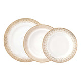 Tányér, étkészlet Karácsonyi porcelán 18 részes étkészlet fehér arany Festive