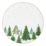 Tányér, étkészlet Karácsonyi porcelán 18 részes étkészlet fenyőfa dísszel Festive Trees
