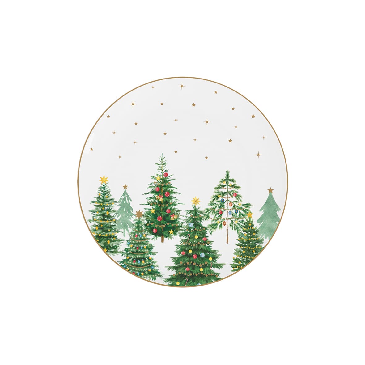 Tányér, étkészlet Karácsonyi porcelán 18 részes étkészlet fenyőfa dísszel Festive Trees
