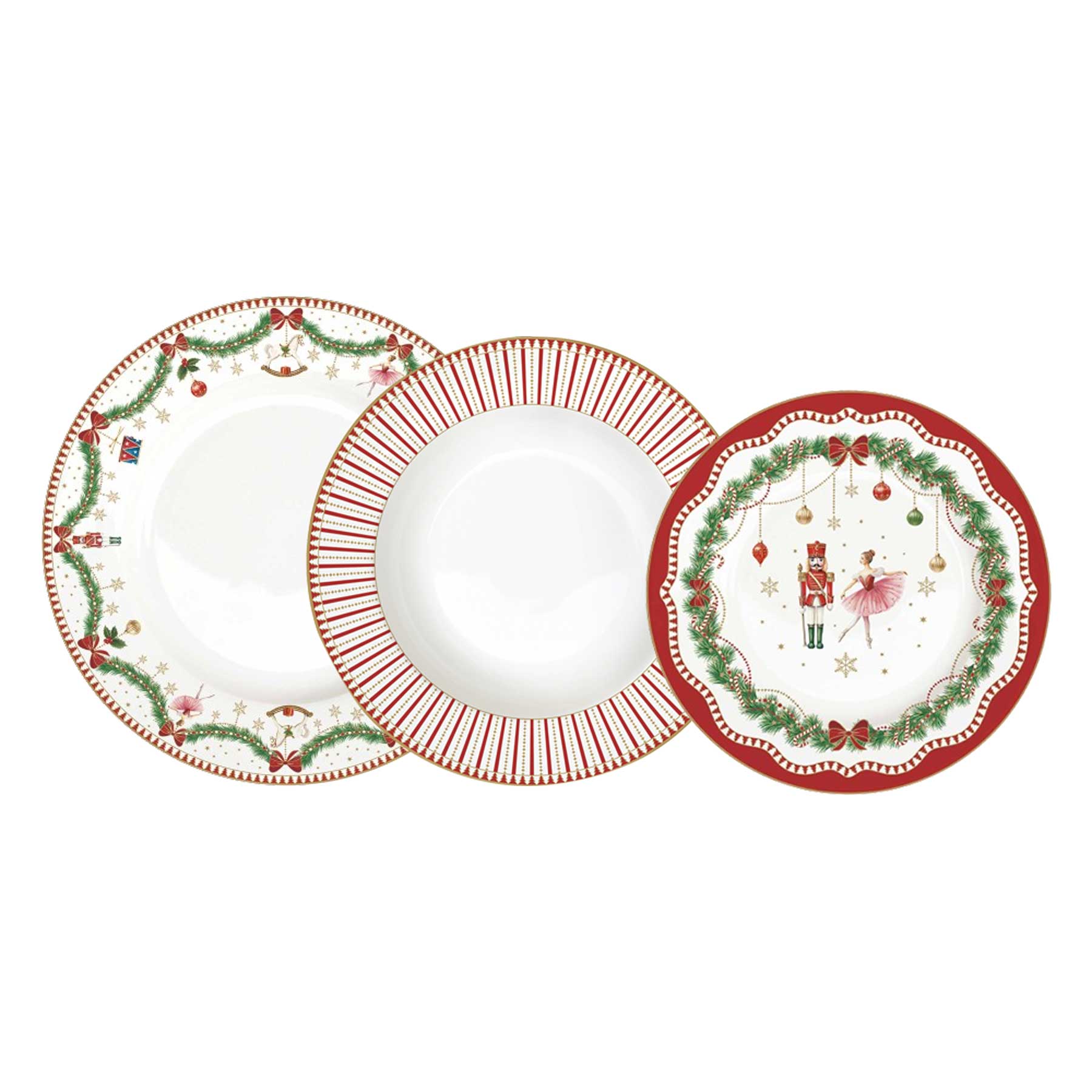 Tányér, étkészlet Karácsonyi porcelán 18 részes étkészlet Magie de Noel