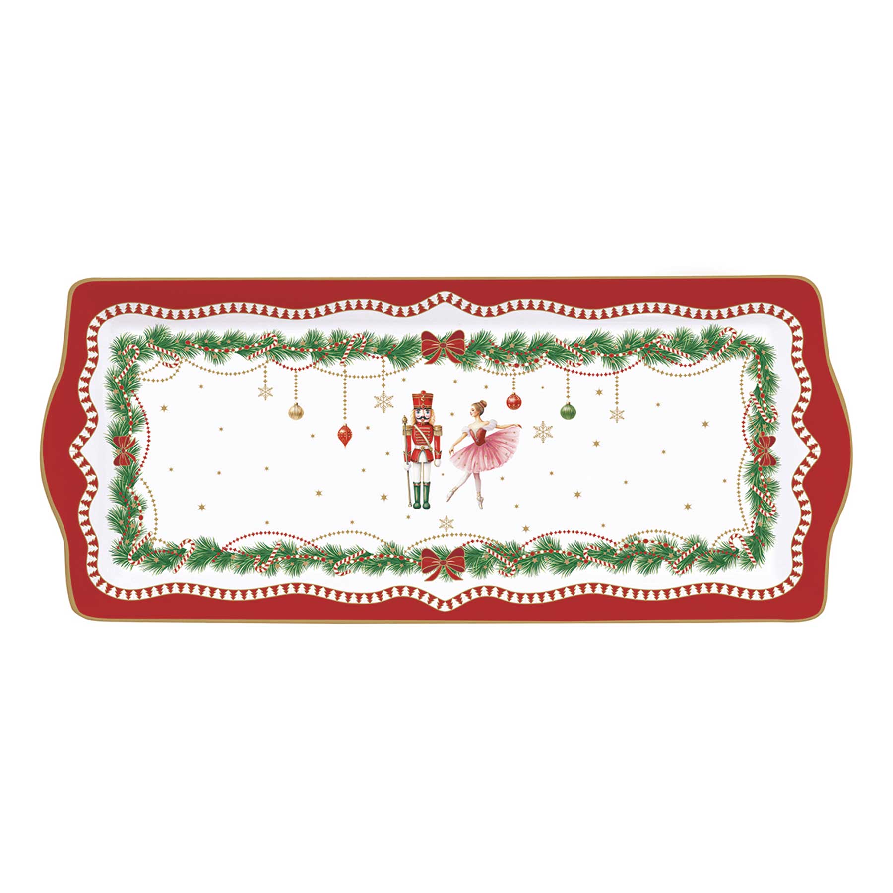 Tányér, étkészlet Karácsonyi porcelán asztali kínáló tál díszdobozban Magie de Noel