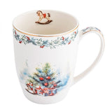 Karácsonyi porcelán bögre - 350 ml fenyőágas