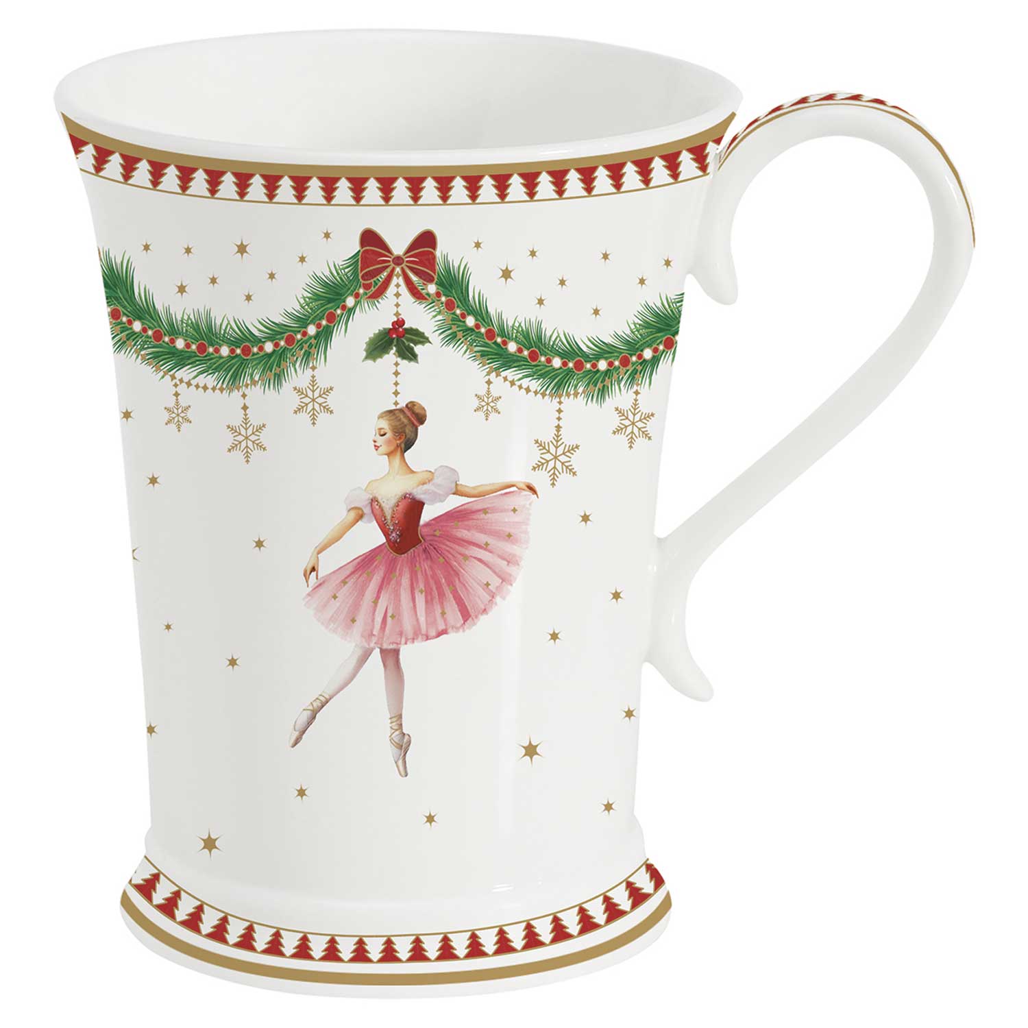 Tányér, étkészlet Karácsonyi porcelán bögre ballerina díszdobozban Magie de Noel