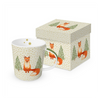 Bögre Karácsonyi porcelán bögre díszdobozban Snowflakes & Fox