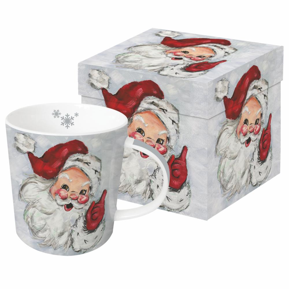 Bögre Karácsonyi porcelán bögre díszdobozban vidám télapó