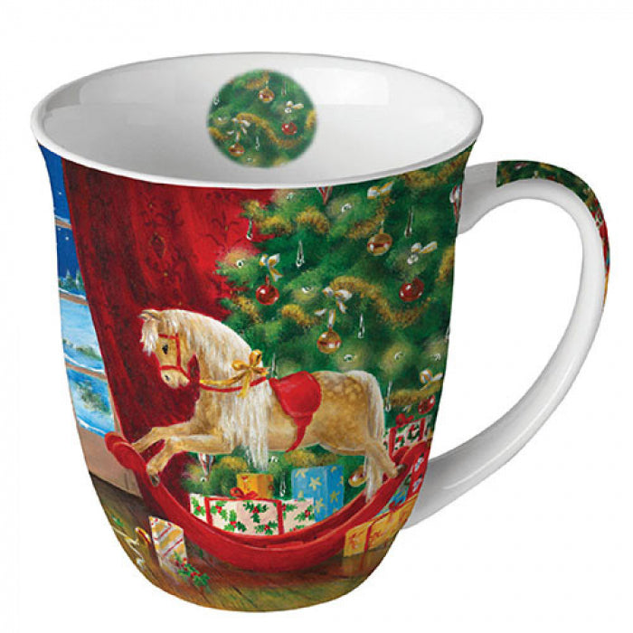 Bögre Karácsonyi porcelán bögre hintaló