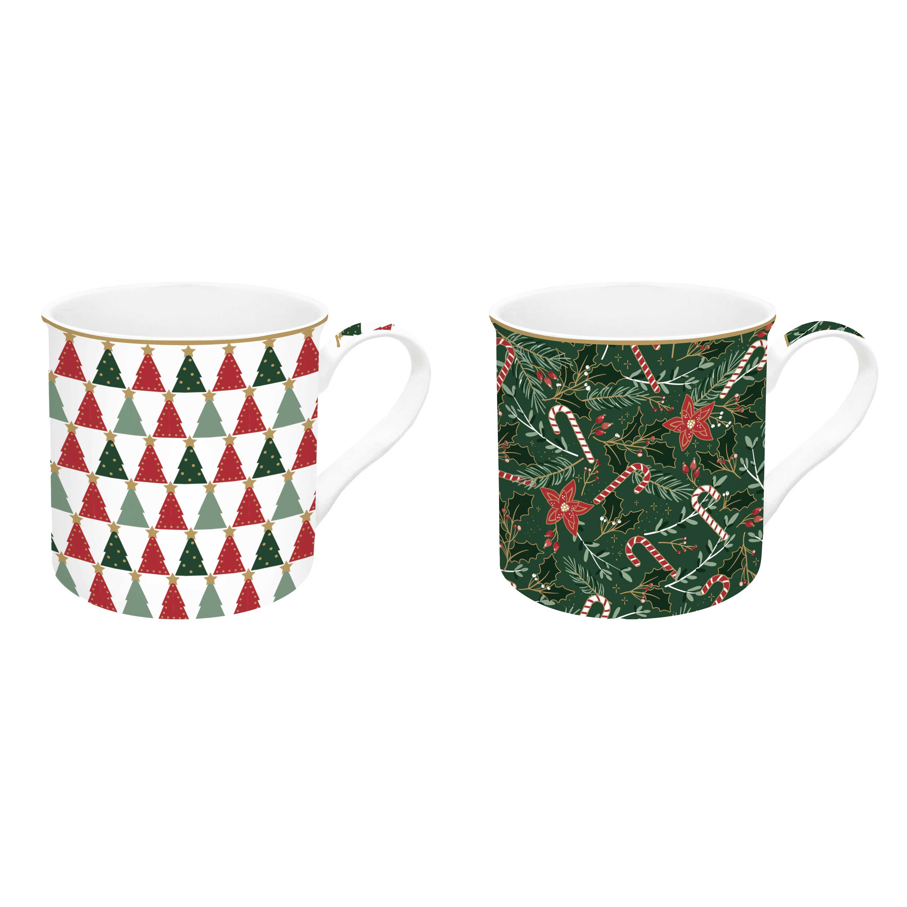 Bögre, csésze Karácsonyi porcelán bögre szett 2db-os díszdobozban Fancy Christmas