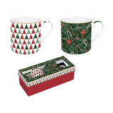 Bögre, csésze Karácsonyi porcelán bögre szett 2db-os díszdobozban Fancy Christmas