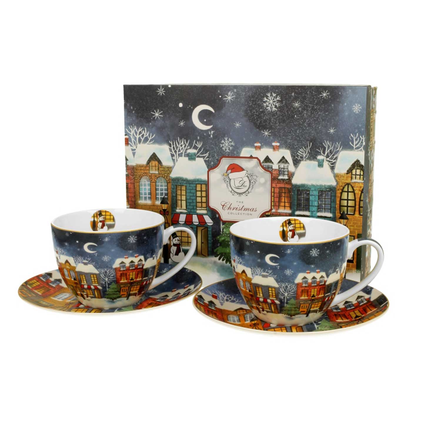 Bögre Karácsonyi porcelán csésze aljjal 2 db szett 280 ml díszcsomagolásban Christmas City