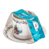 Karácsonyi porcelán csésze aljjal 220 ml fenyőágas