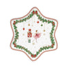 Tányér, étkészlet Karácsonyi porcelán csillag alakú tálca diótörős díszdobozban Magie de Noel