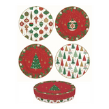 Tányér, étkészlet Karácsonyi porcelán desszertes tányér 4 db szett díszdobozban