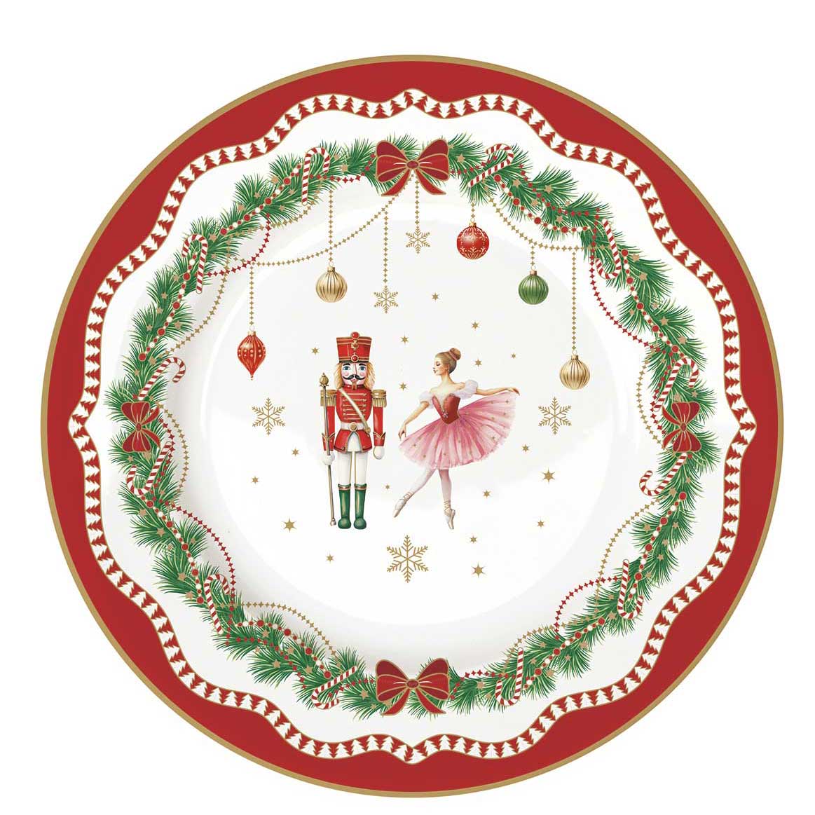 Tányér, étkészlet Karácsonyi porcelán desszertes tányér 4 db szett díszdobozban Magie de Noel