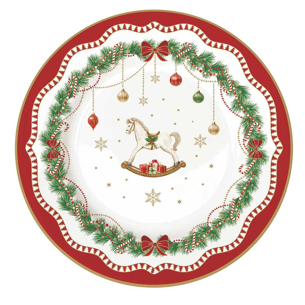 Tányér, étkészlet Karácsonyi porcelán desszertes tányér 4 db szett díszdobozban Magie de Noel