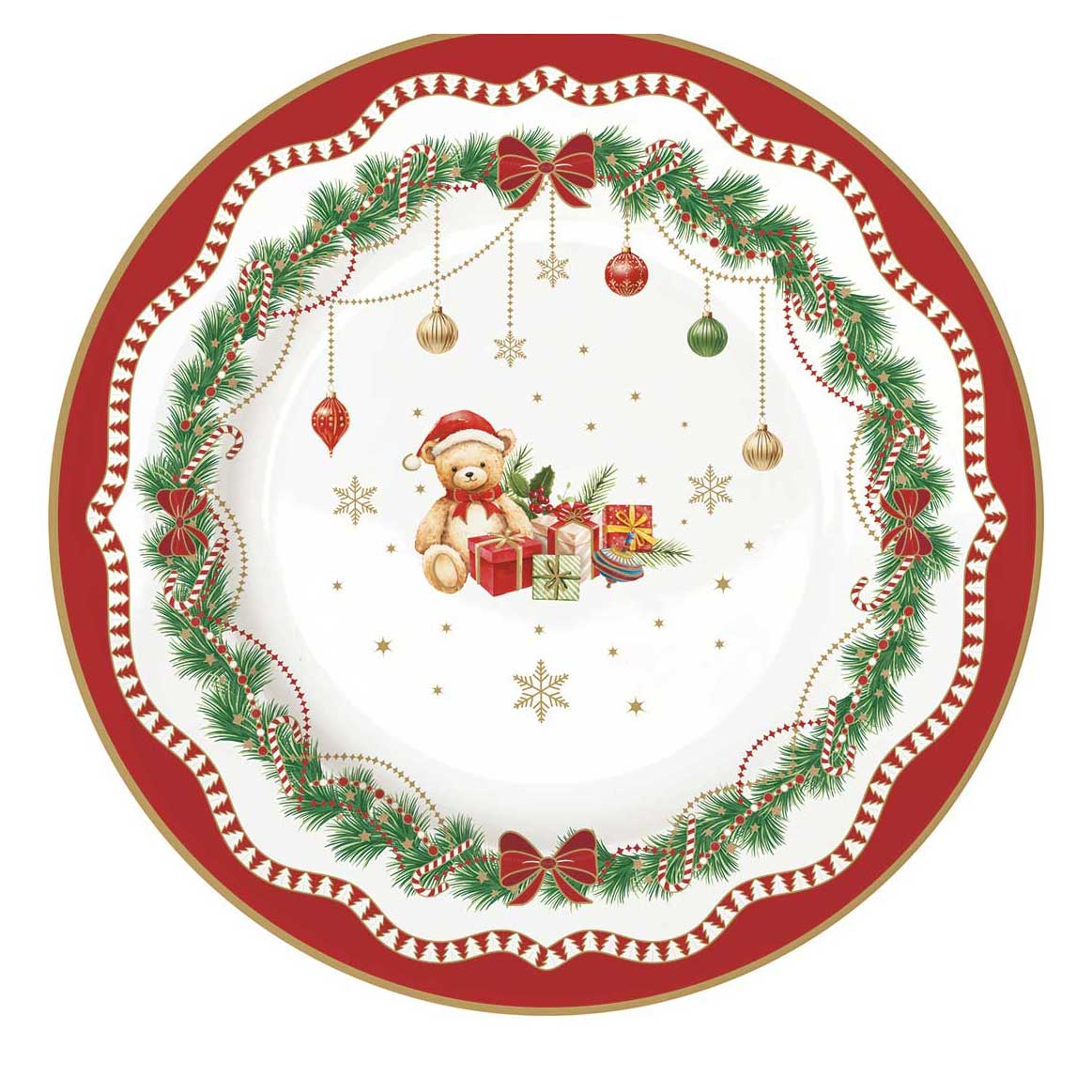 Tányér, étkészlet Karácsonyi porcelán desszertes tányér 4 db szett díszdobozban Magie de Noel