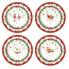 Tányér, étkészlet Karácsonyi porcelán desszertes tányér 4 db szett díszdobozban Magie de Noel