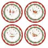 Tányér, étkészlet Karácsonyi porcelán desszertes tányér 4 db szett díszdobozban Magie de Noel
