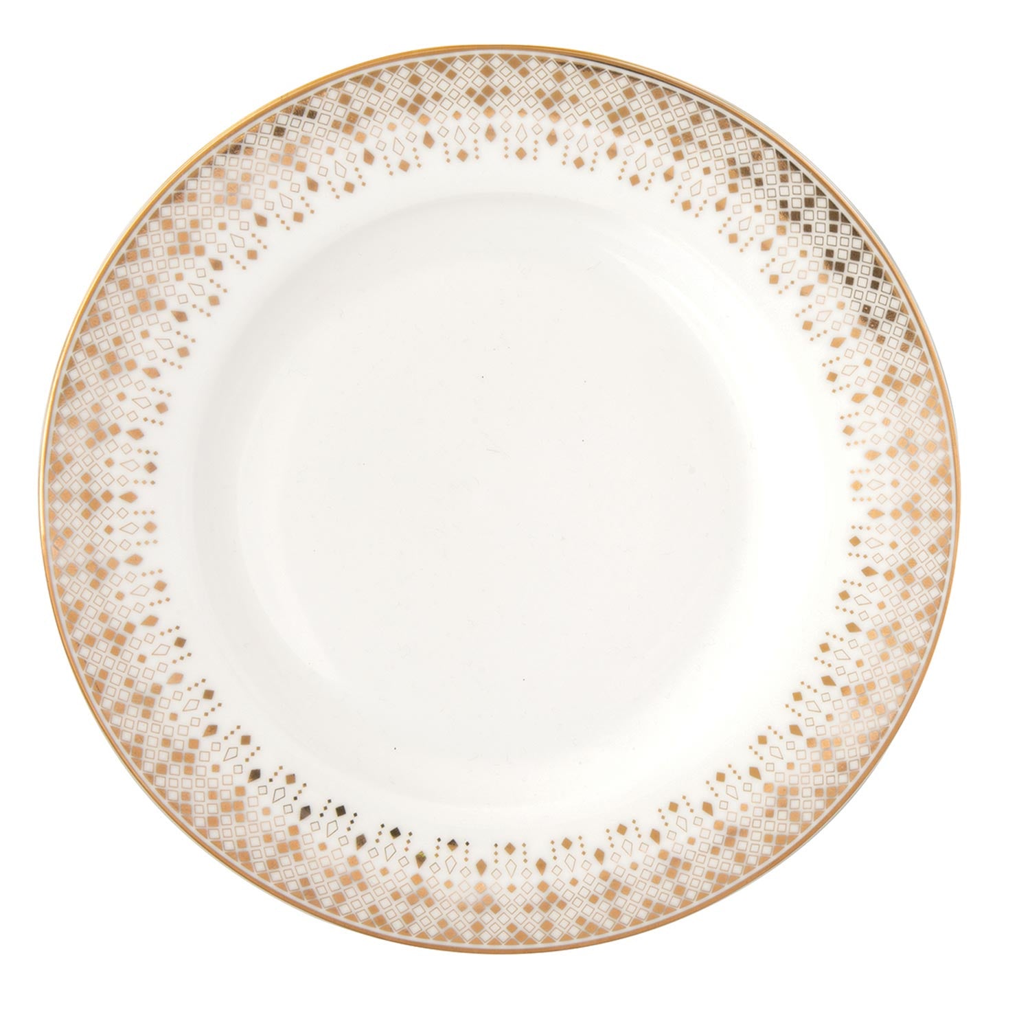 Tányér, étkészlet Karácsonyi porcelán desszertes tányér fehér arany Festive