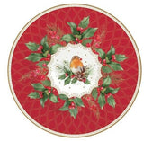Tányér, étkészlet Karácsonyi porcelán desszertes tányér vörösbegy 4 db szett Christmas Berries