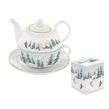 Teáskanna Karácsonyi Porcelán egyszemélyes teáskészlet 350 ml Chalet