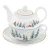 Teáskanna Karácsonyi Porcelán egyszemélyes teáskészlet 350 ml Chalet