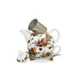 Bögre Karácsonyi porcelán egyszemélyes teáskészlet szűrős kannával Madarak