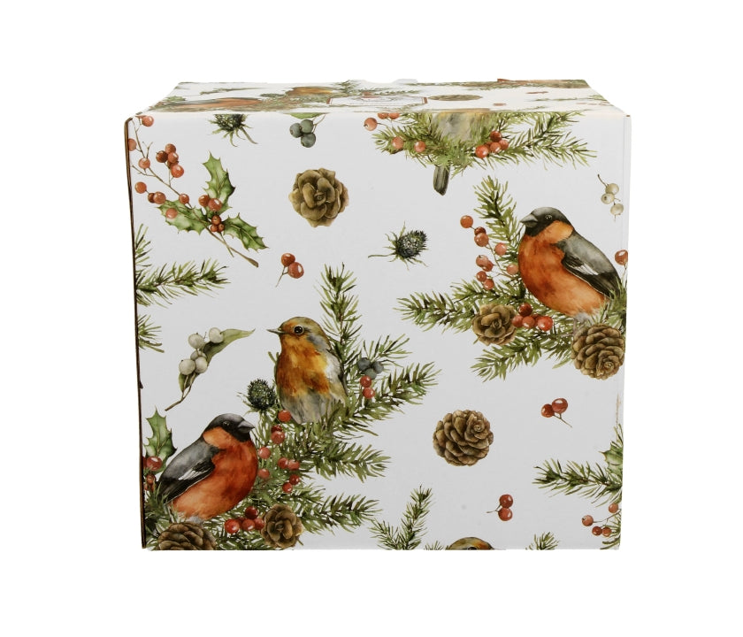 Bögre Karácsonyi porcelán egyszemélyes teáskészlet szűrős kannával Madarak