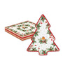 Tálca Karácsonyi porcelán fenyő alakú tálca Christmas Berries