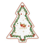 Tányér, étkészlet Karácsonyi porcelán fenyőfa alakú tálca díszdobozban Magie de Noel