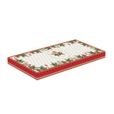 Tálca Karácsonyi porcelán hosszúkás kínáló tálca Christmas Berries