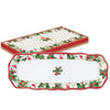 Tálca Karácsonyi porcelán hosszúkás kínáló tálca Christmas Berries