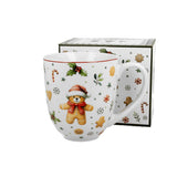 Bögre Karácsonyi porcelán jumbo 1 literes bögre mézeskalács macis díszdobozban