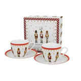 Tányér, étkészlet Karácsonyi porcelán kávés csésze aljjal diótörős díszdobozban Christmas Nutcracker