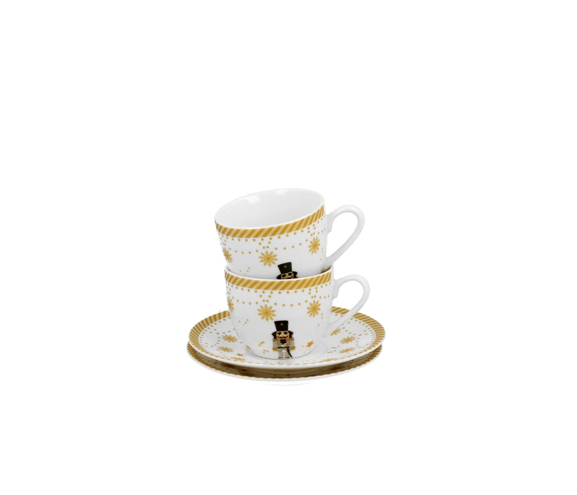 Bögre Karácsonyi porcelán kávés csésze Diótörő és Balerina díszdobozban