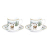 Csésze Karácsonyi porcelán kávés eszpresszó csésze aljjal 2 személyes White Forest