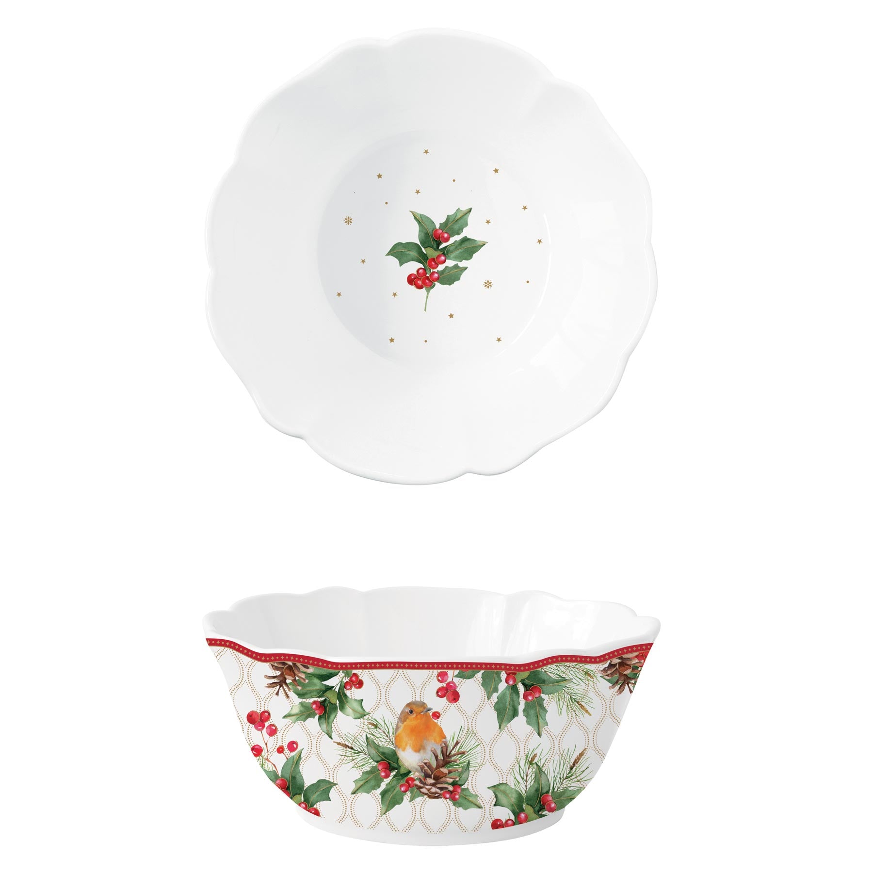 Tálca Karácsonyi porcelán kerek tál Christmas Berries