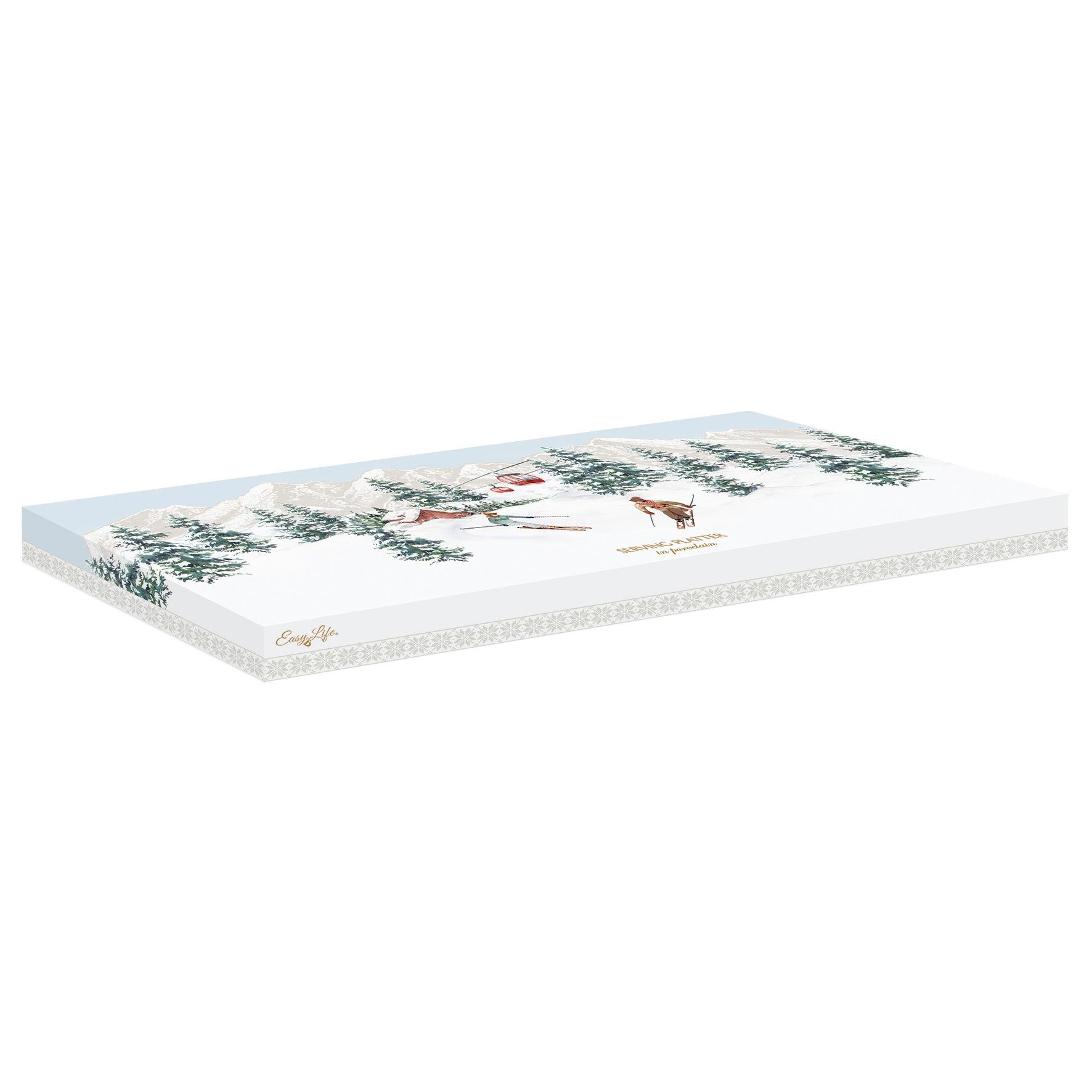 Tálka Karácsonyi Porcelán kínáló tál Chalet 35x15 cm