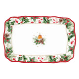 Tálca Karácsonyi porcelán kínáló tálca Christmas Berries