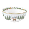 Tányér, étkészlet Karácsonyi porcelán mély nagy tál 15 cm szarvas mintás White Forest
